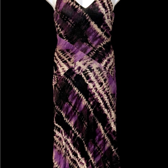 Purple V neck boho goth fairy y2k hippie witchy whimsigoth maxi dress medium - Picture 9 of 10